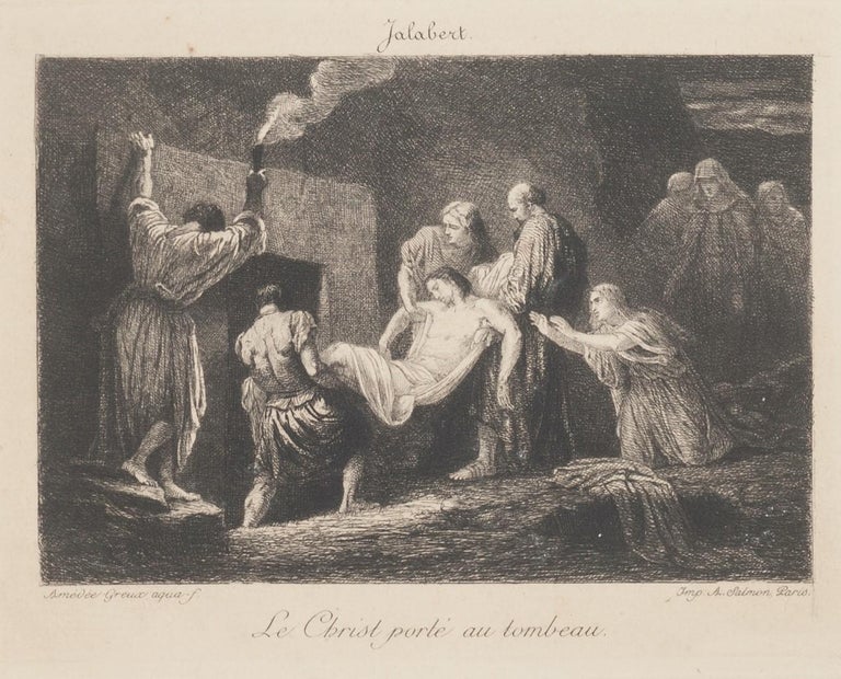 Amèdéè Greux; A. Salmon Le Christ portè au Tombeau Original Etching by A. Greux and A.Salmon