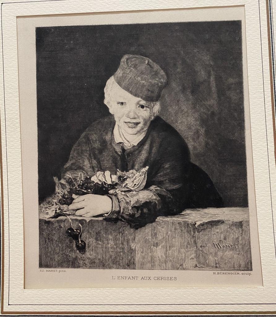 Edouard Manet & H. Berengier Portrait Print - L'Enfant Aux Cerises - Original Etching by H. Berengier after E. Manet - 1900