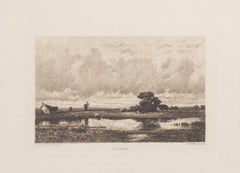 Paysage - Acquaforte originale di C. Pinet dopo Jules Dupré - XIX secolo
