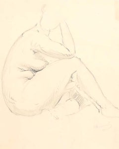 Nu - dessin original au crayon - 20ème siècle