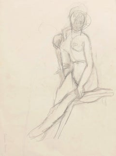 Dessin original d'un nu au crayon - 20ème siècle