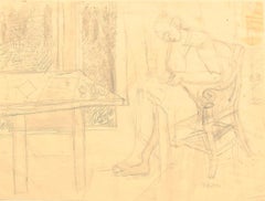 Intérieur - Dessin au crayon - 1941