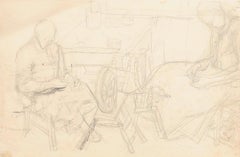 Vintage Interior - Drawing In Pencil- 1943