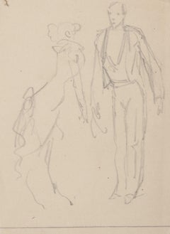 Figures - Original Pencil Drawing - 20th Century