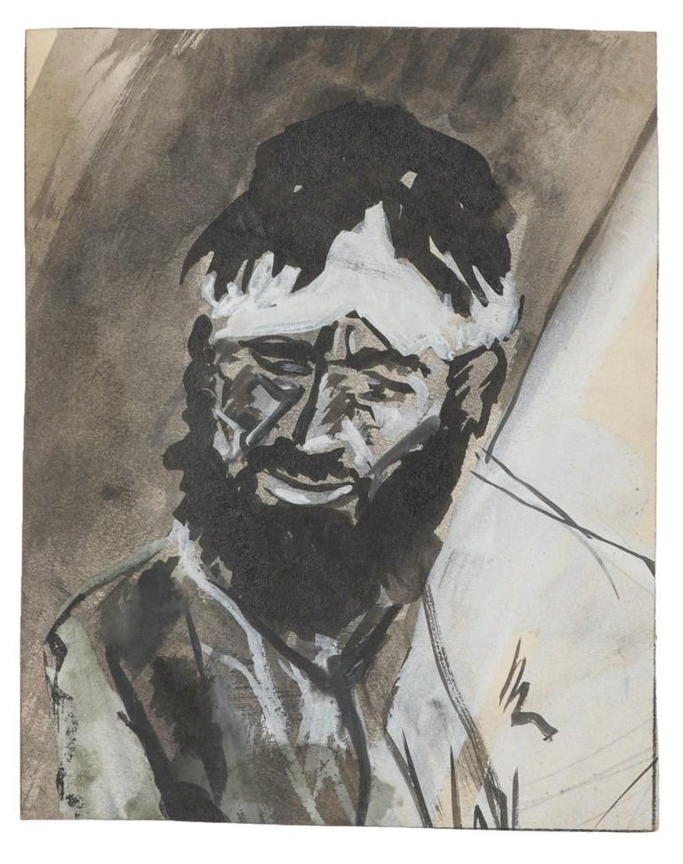 Unknown Portrait Tempera Drawing 20th Century For Sale at 1stDibs