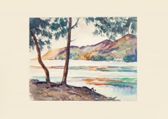 Madagascar. Cote Est. Enbouchoure en Rivière - Aquarelle d'André Ragot - années 1950
