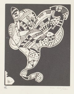 Surreal Figure - Gravure pour "Origine" - Woodcut on Paper by V. Kandinskij 