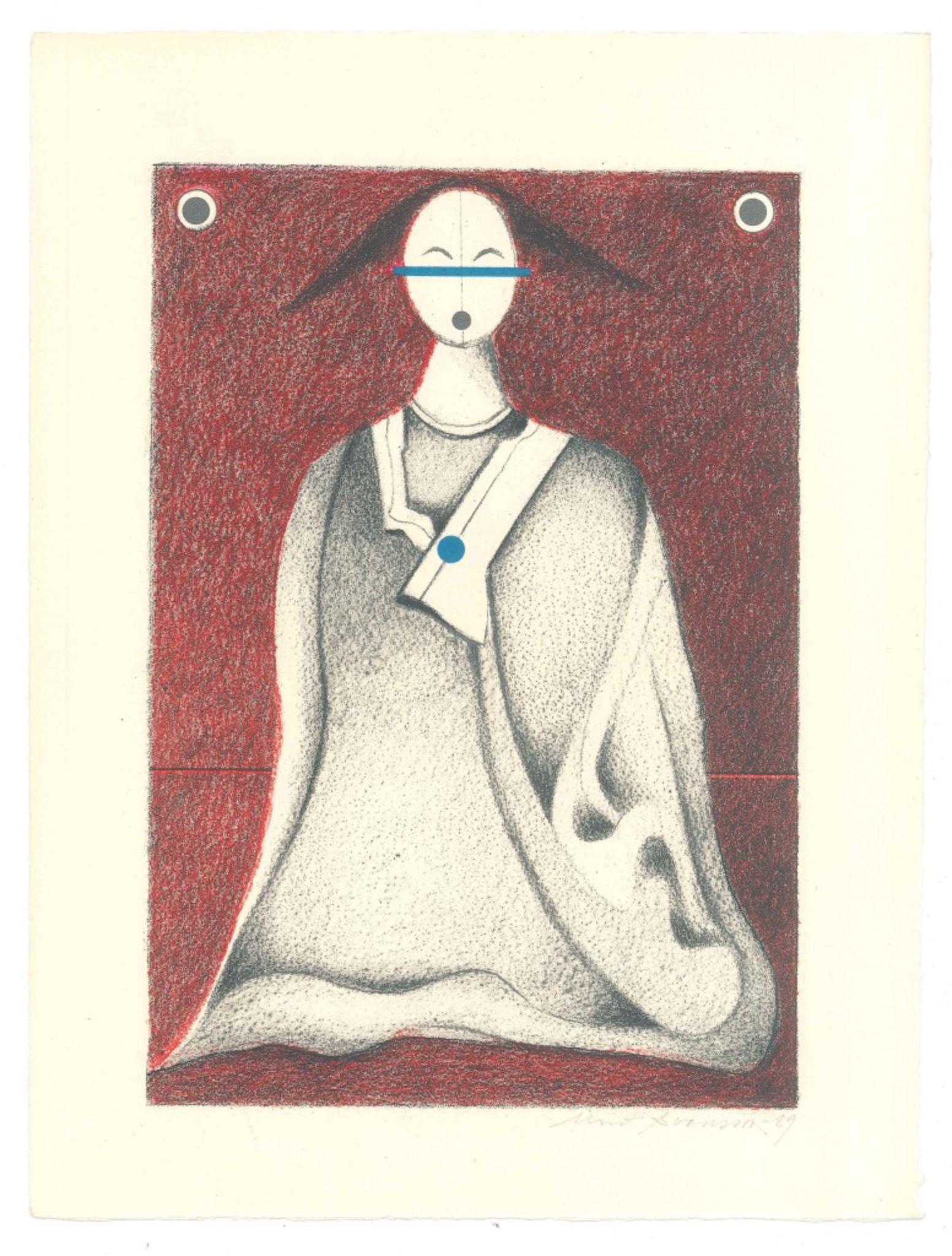 The Japanese is an original lithograph on ivory-colored cardboard, realized by Alfonso Avanessian in 1989. 

Hand-signed and unnumbered, on the lower right: Avanessian -89.

Very good conditions. 

Very beautiful portrait of the Japanese Woman.