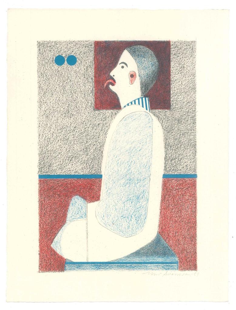 Figurative Print Alfonso Avanessian  - Figure - Lithographie originale d'Alberto Avanessian - 1989