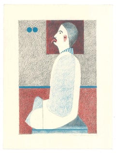 Figura - Litografia originale di Alfonso Avanessian - 1989