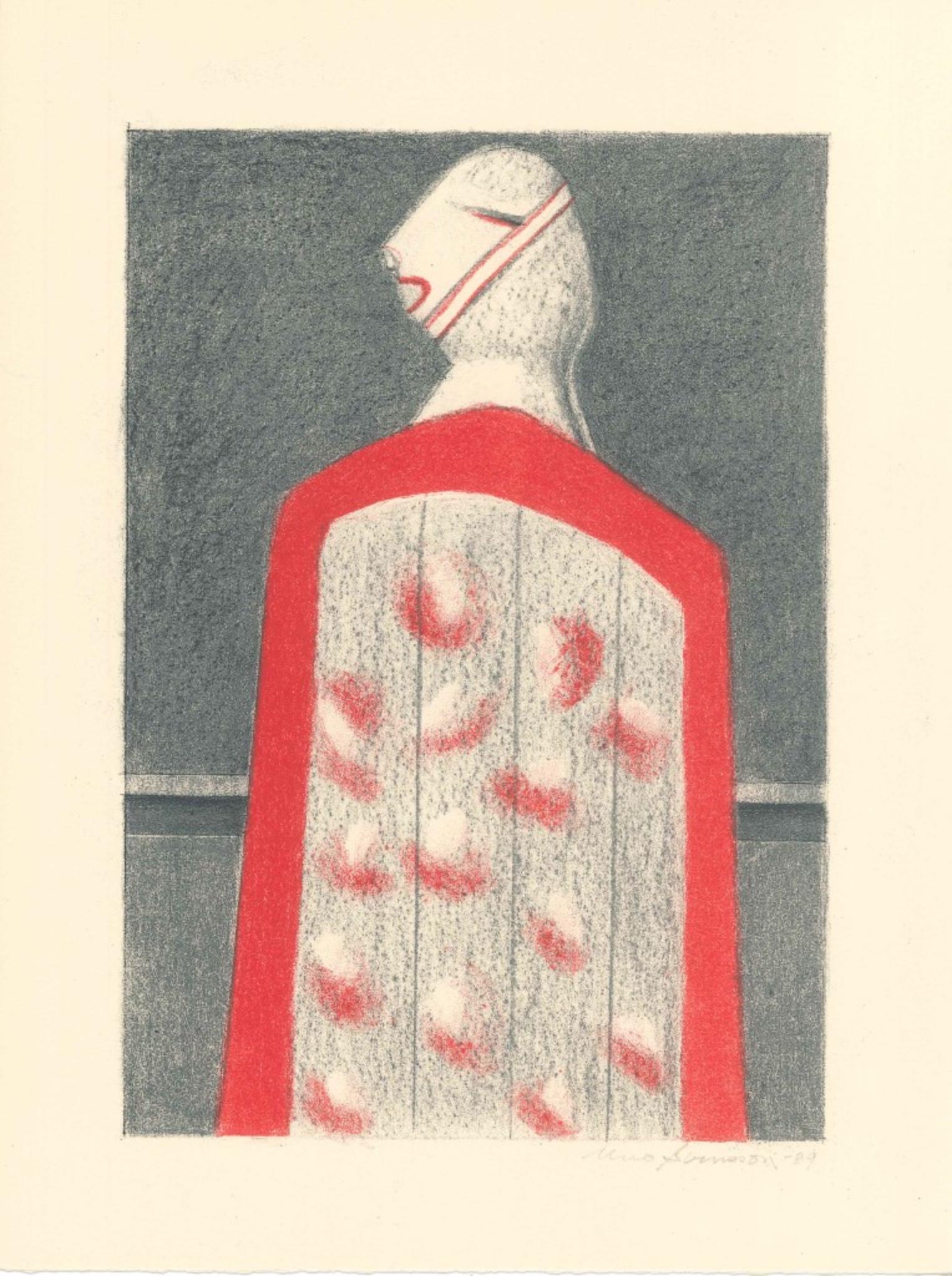 Figure is an original lithograph on ivory-colored cardboard, realized by Alfonso Avanessian in 1989. 

Hand-signed and unnumbered, on the lower right: Avanessian -89.

Very good conditions. 

Alfonso Avanessian (Teheran, 1932 - Rome, 2009) was an