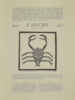 Vintage Cancer - Original Woodcut Print by P. C. Antinori - 1970s