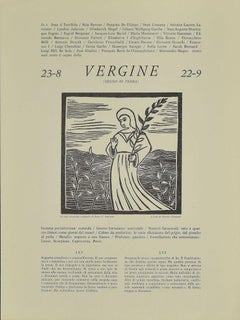 Vintage Virgo - Original Woodcut by P. C. Antinori - 20th Century