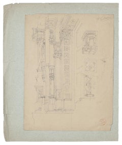 Architecture - Original Pencil Drawing - 19th Century