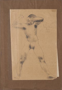 Luchador - Dibujo original a lápiz - Siglo XX
