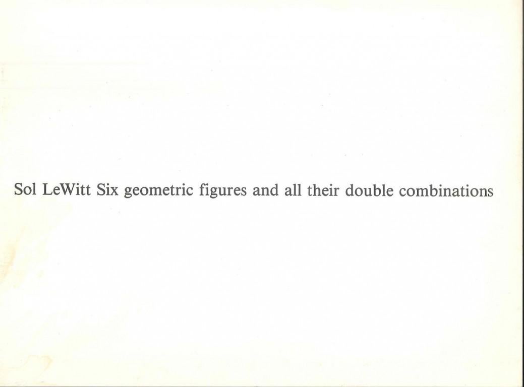 Six Geometric Figures - 1980s - Sol LeWitt - Catalogue - Contemporary 1