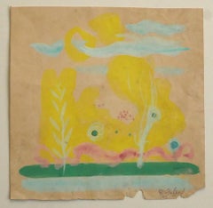 Landscape - Original Watercolor by Jean Delpech - 20th Century