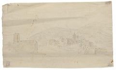 Landscape - Original Watercolor and Pencil by Jan Peter Verdussen - 18th Century