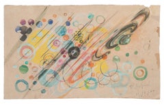 Abstract Composition - Original Watercolor on Paper by Jean Delpech - 1953