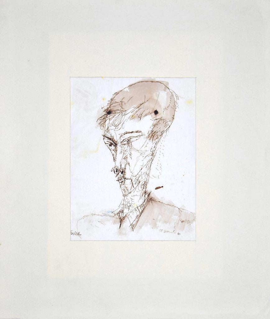 Portrait is an original drawing in watercolor and pen realized by Sergio Barletta in 1960.

Hand-signed on the lower right and dated.

Included a Passepartout:45 x 38.5 cm

In very good conditions.

The artwork represents a portrait of man, created