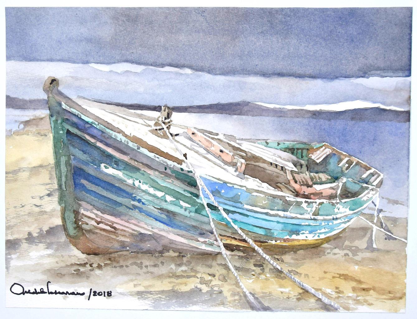 Boat -  Watercolor by Michele Scarano - 2010s