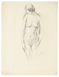 Nude - Pencil Drawing by Pierre Guastalla - 20th Century