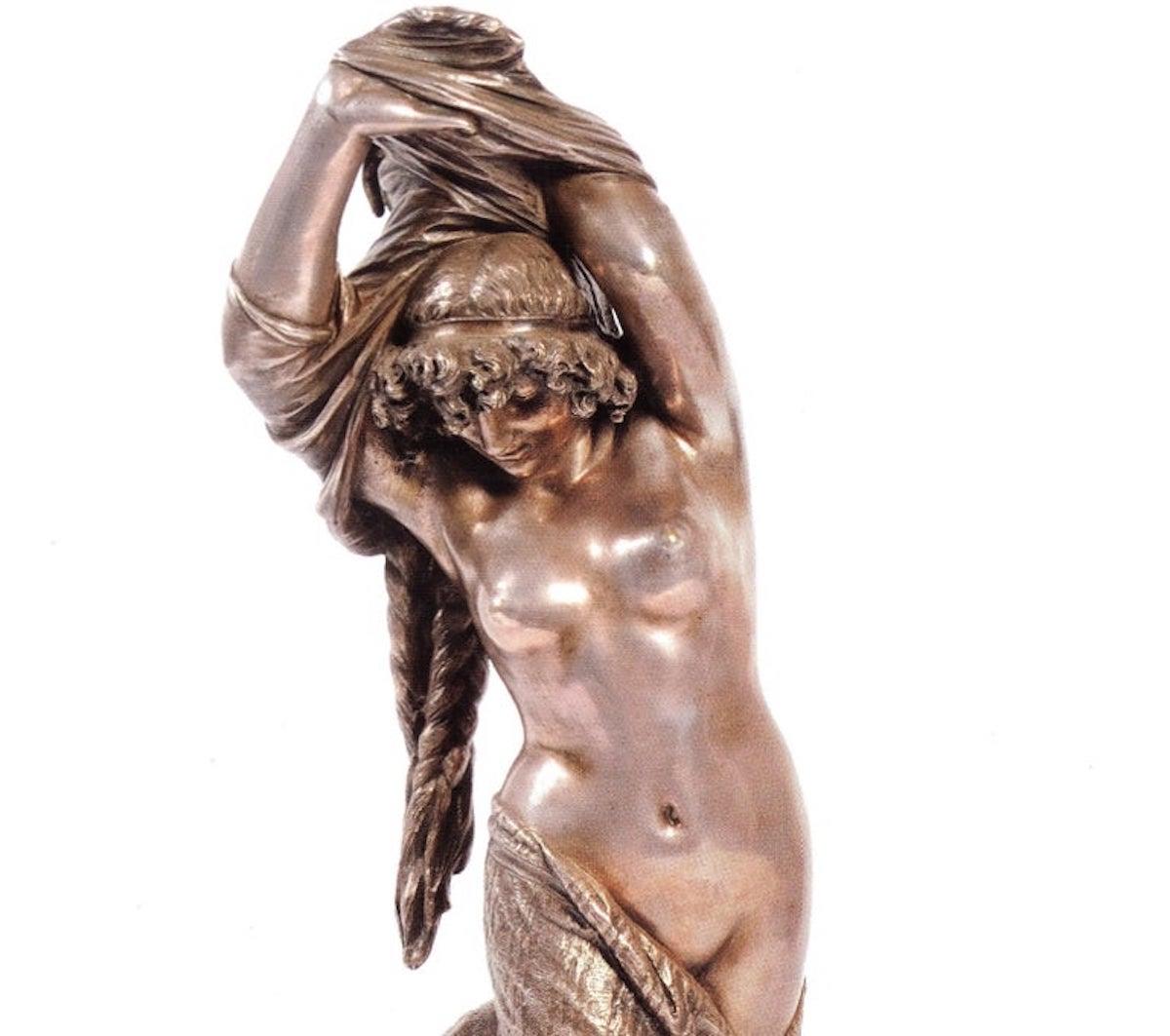 Odalisque – versilberte Bronzeskulptur von Giuseppe Salvi – 1886 im Angebot 1