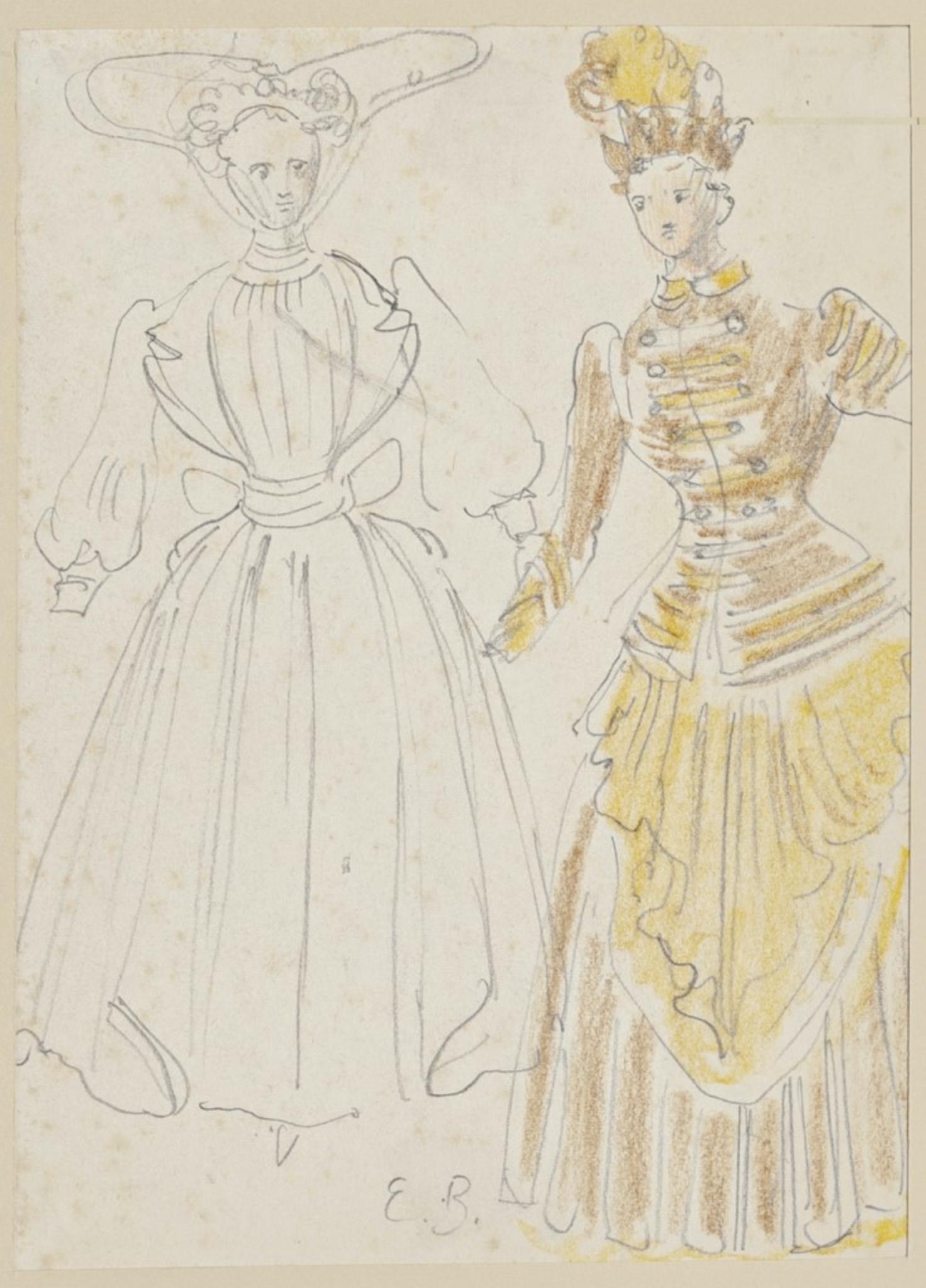 Theatrical Costume - Original Drawing by Eugène Berman - 20th Century
