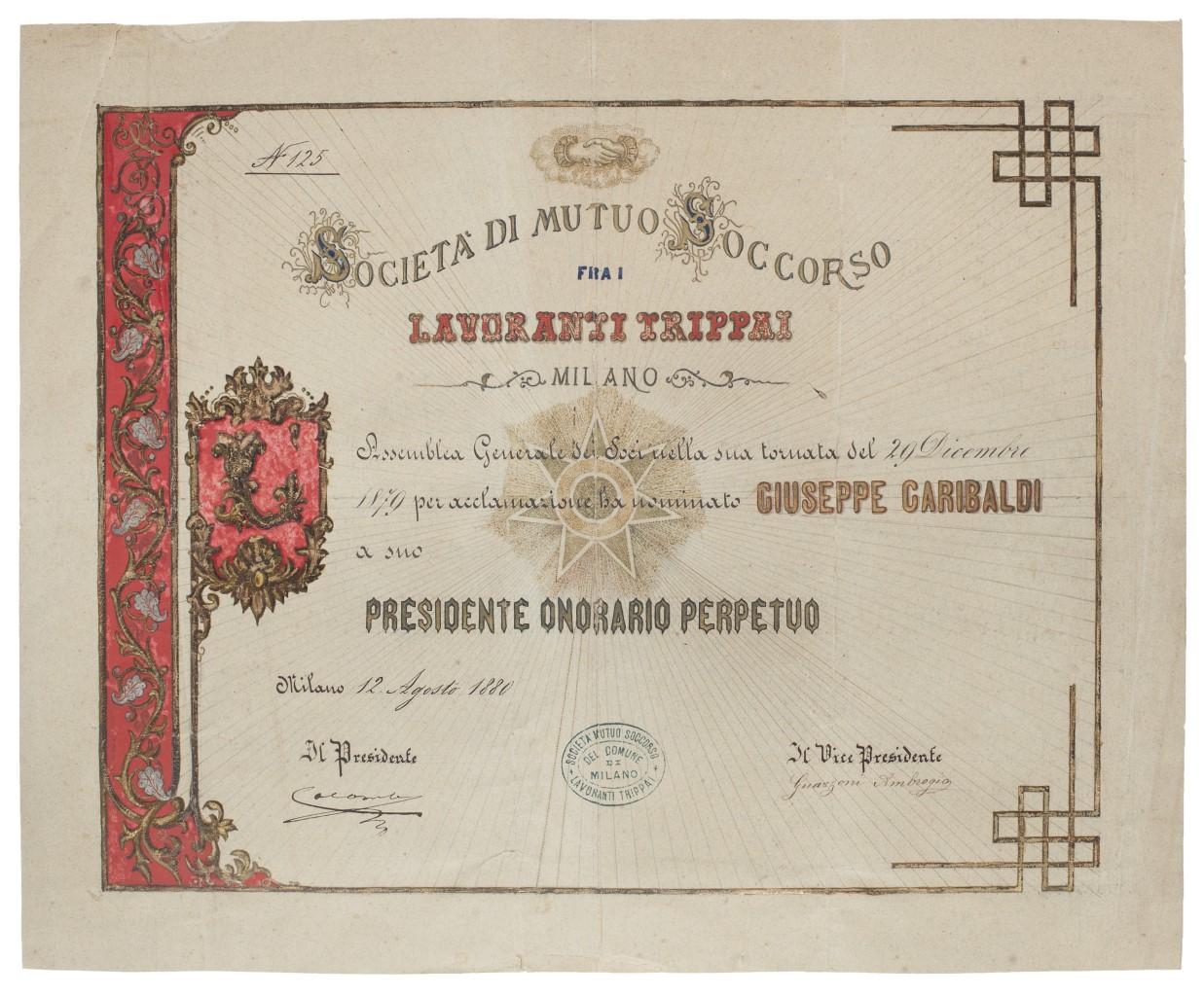Società Di Mutuo Soccorso - Original Lithograph - 1880