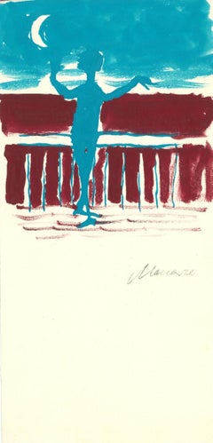Retro Advertisement for "Tirreno" - Drawing by Mino Maccari - 1970