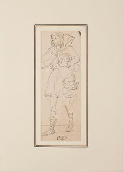 Theatrical Costume - Pencil Drawing by Eugène Berman - 1950s