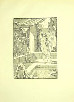 The Bath of Venus - Original Lithograph by F. Bac - 1922
