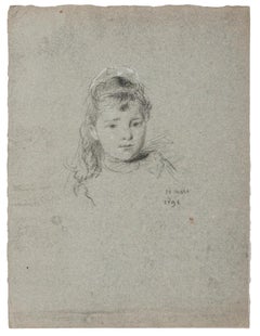 Antique Portrait - Original Pencil Drawing - 1895