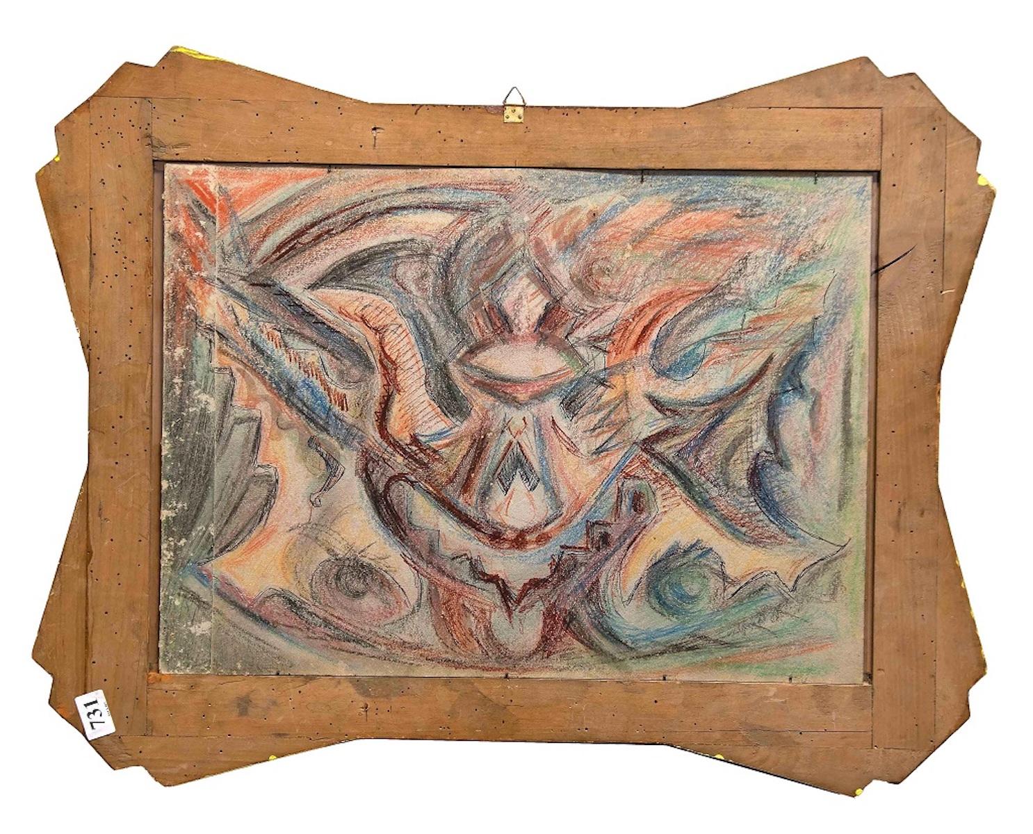 Futurist Composition - Original Pastel Drawing - Early 20th Century  - Art by Unknown