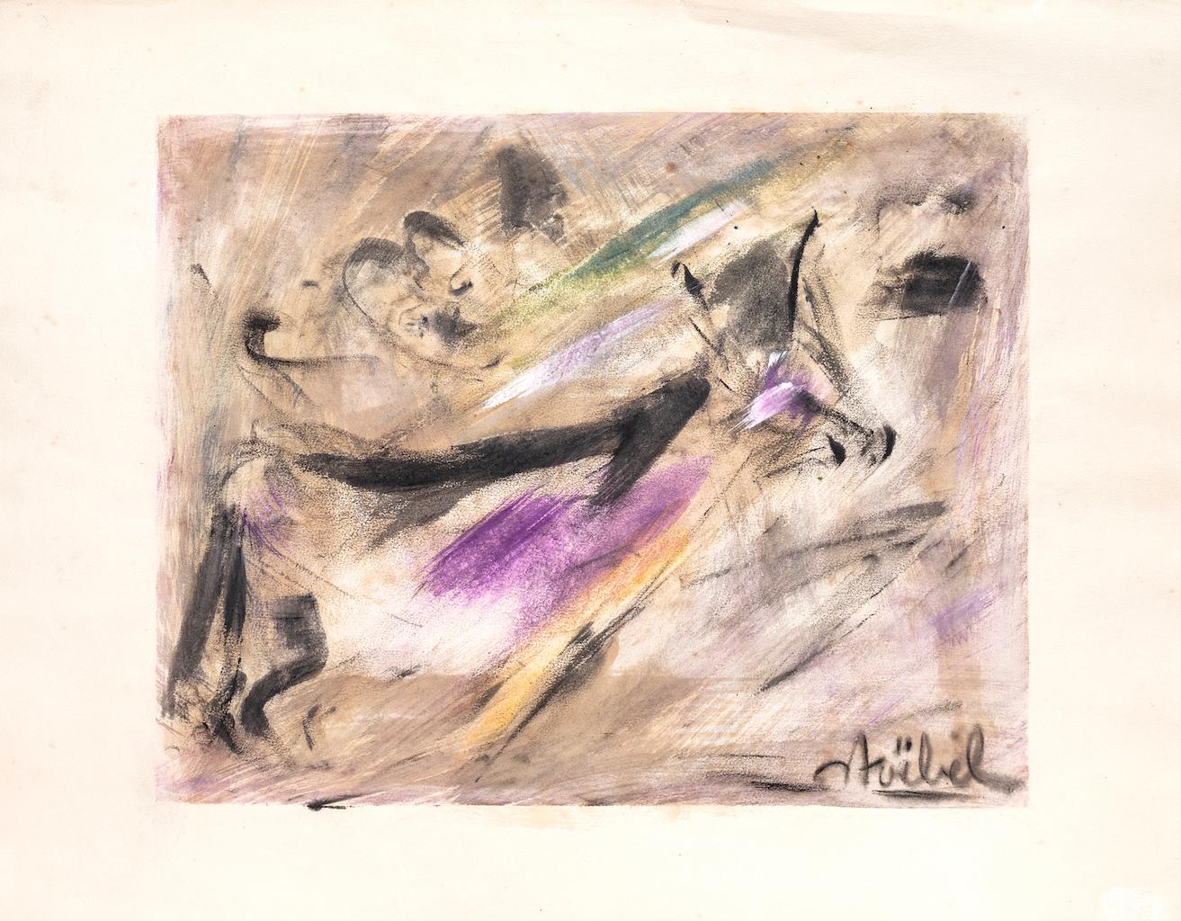 Komposition - Original Mixed Media von Edgar Stoebel - 1970er Jahre
