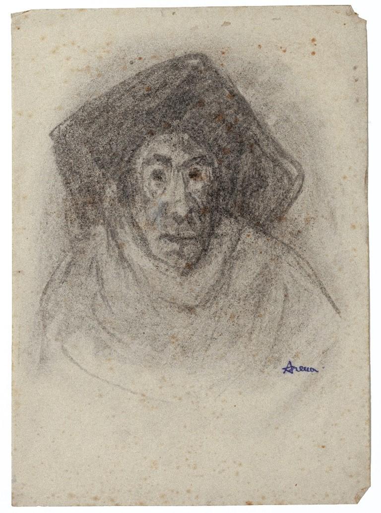 Retrato es una obra de arte contemporánea original realizada por Vincenzo Arena (n. 1932) en la década de 1960.

Dibujo original sobre papel.

Firmado a mano por el artista en la esquina inferior derecha: Arena).

Buen estado: algunas rayas en la