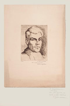 Portrait of Pierre Guastalla - Etching by Halman Hagelstam - 1926