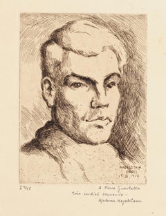 Portrait of Pierre Guastalla - Etching by Halman Hagelstam - 1926