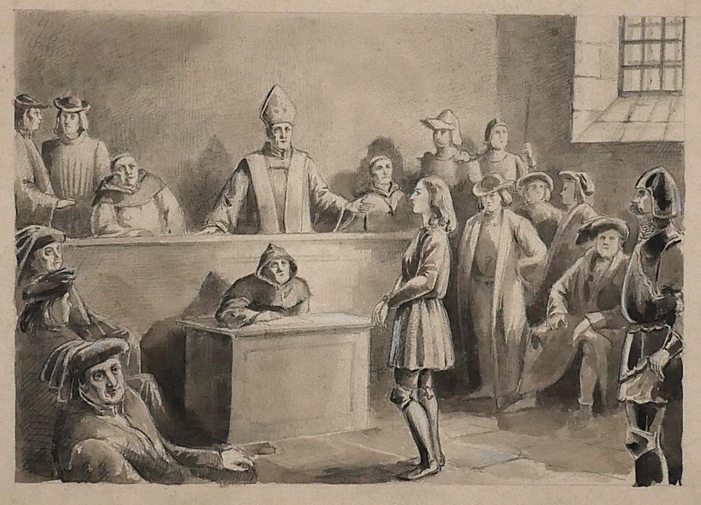 Trial - Ink and Watercolor - 19th Century