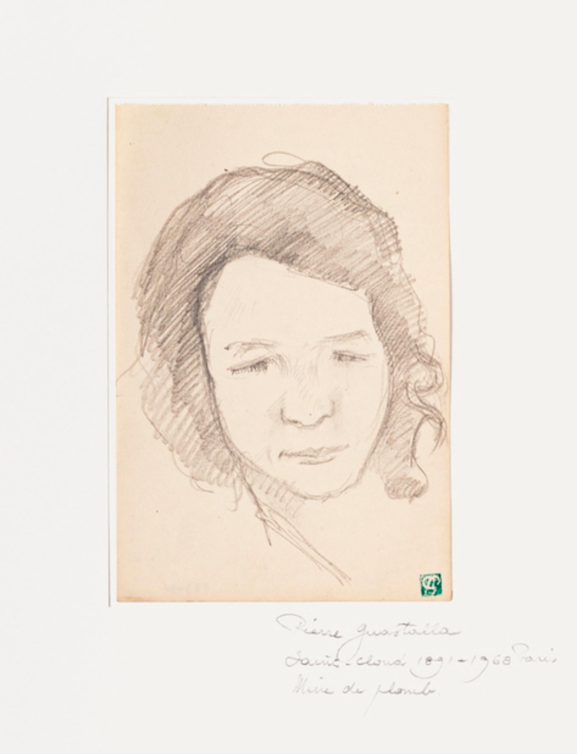 Portrait - Pencil Drawing by Pierre Guastalla - 20th Century