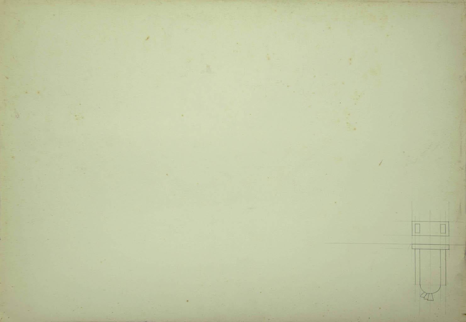 Projection is an original drawing in pencil, realized by the Italian artist Angelo Faverio. A minimalistic drawing of projection through geometric shapes and lines.

Hand-signed on the lower right margin.

In very good conditions, except for some