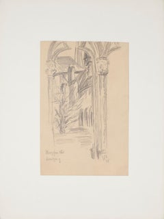 Puerta - Lápiz sobre papel de Werner Epstein - 1925