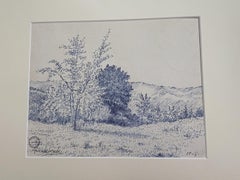 Landscape - Original Ink Drawing by Socrate Foscato - 20th Century