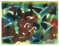 Abstrakt – Original-Aquarell von Charles Boggs – 1970er Jahre