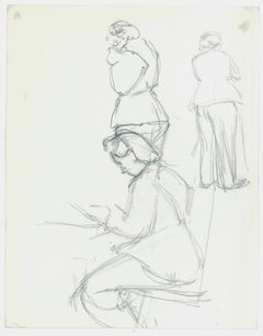 Studi di figure - Matita originale di Jacques Hirtz - XX secolo