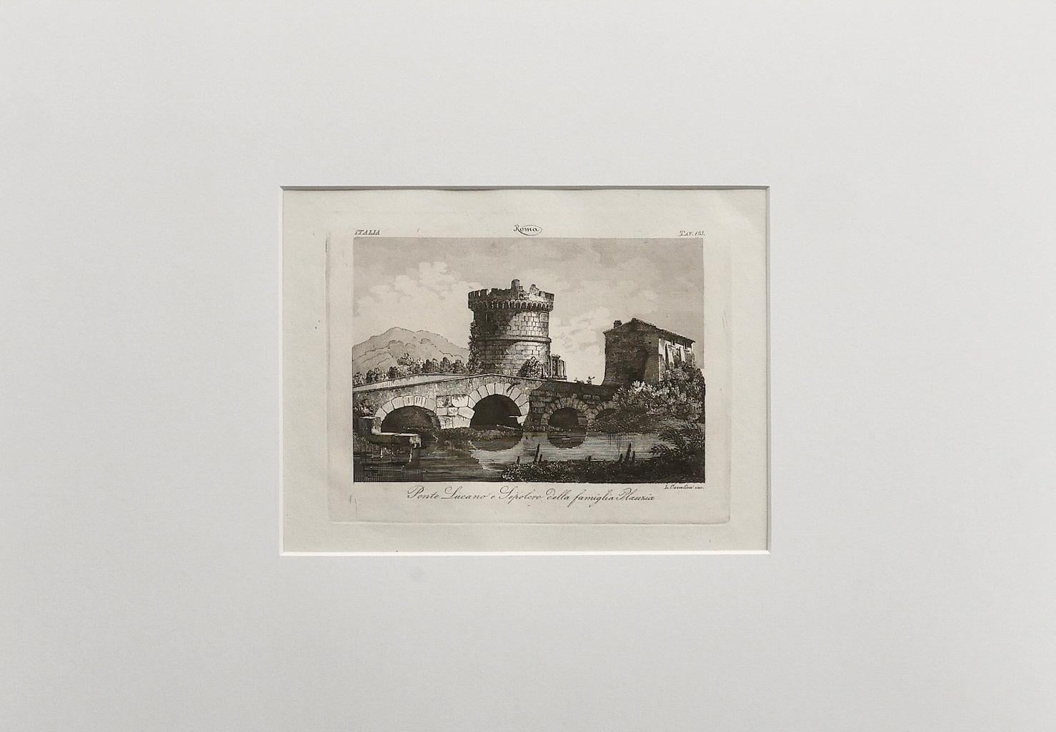 Gravure du Ponte Lucano par L.Cavalieri - 19ème siècle en vente 1