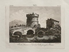 Gravure du Ponte Lucano par L.Cavalieri - 19ème siècle