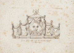 Project for the Throne  - Etching by Nicola Carnevali - 19th Century