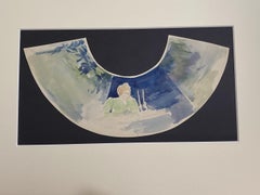 Design for a Fan - Original Watercolor by Karl Hanny - mid-20th Century