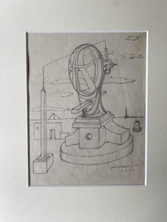 Methaphysical Composition - Original Pencil on Paper by Jean Michel Sept - 1947